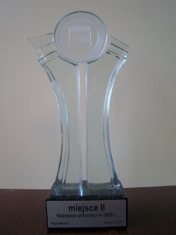 II miejsce za Płatności w 2008 roku